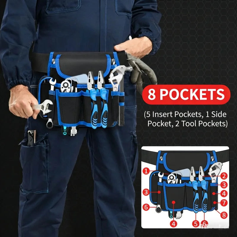 Heavy-duty electrician waist tool bag