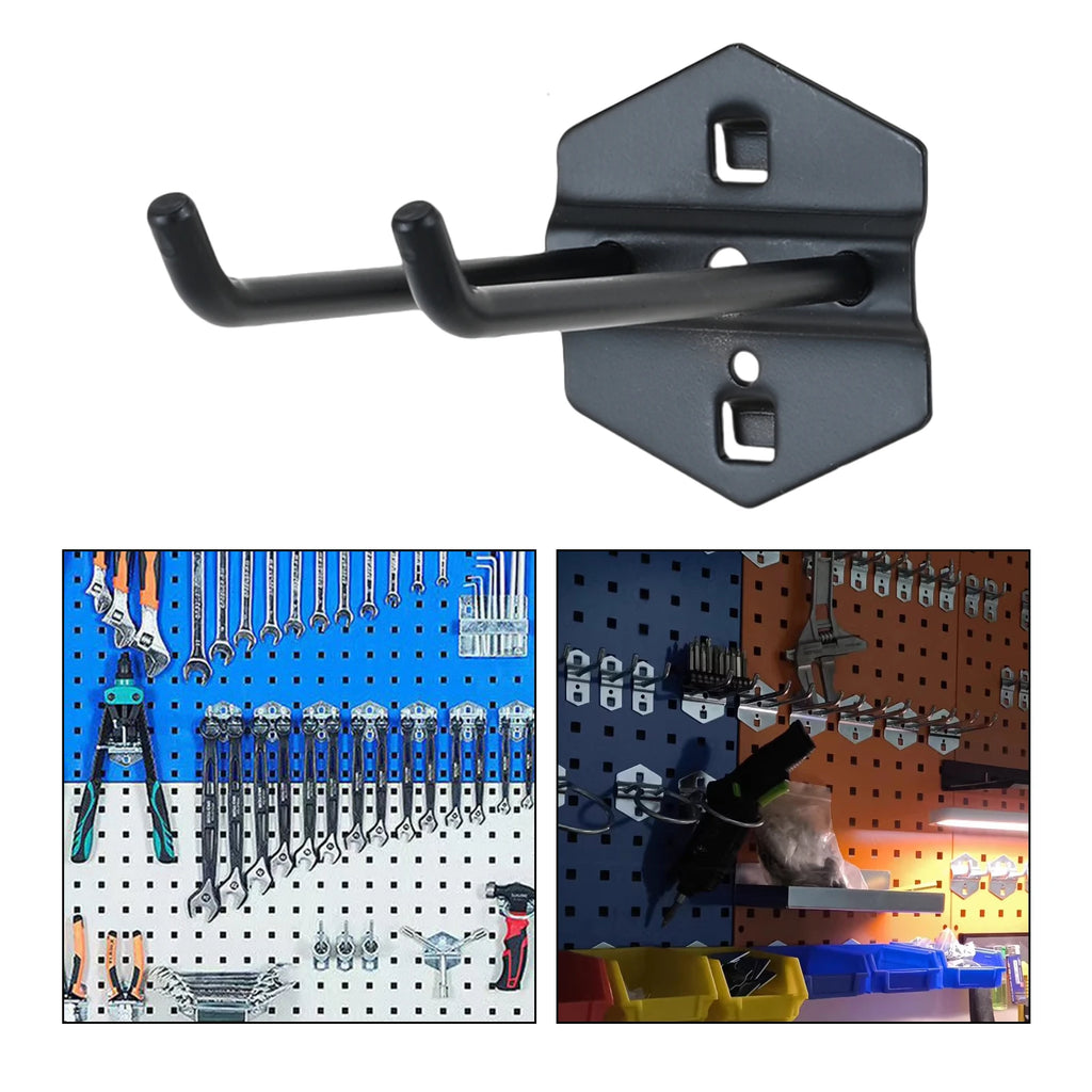 Steel pegboard hook for 10x10mm square holes