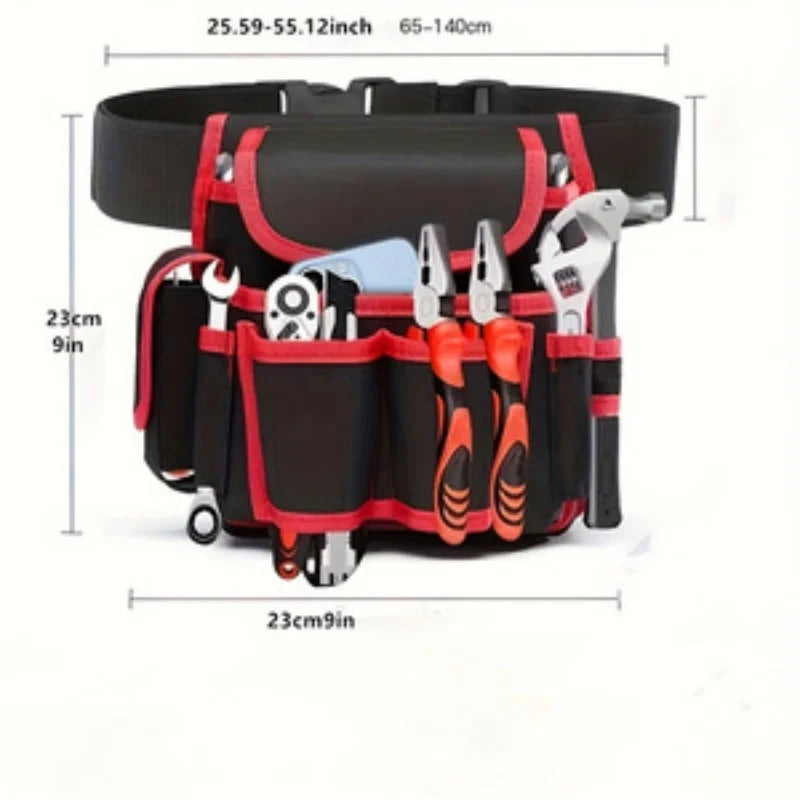 Heavy-duty electrician waist tool bag