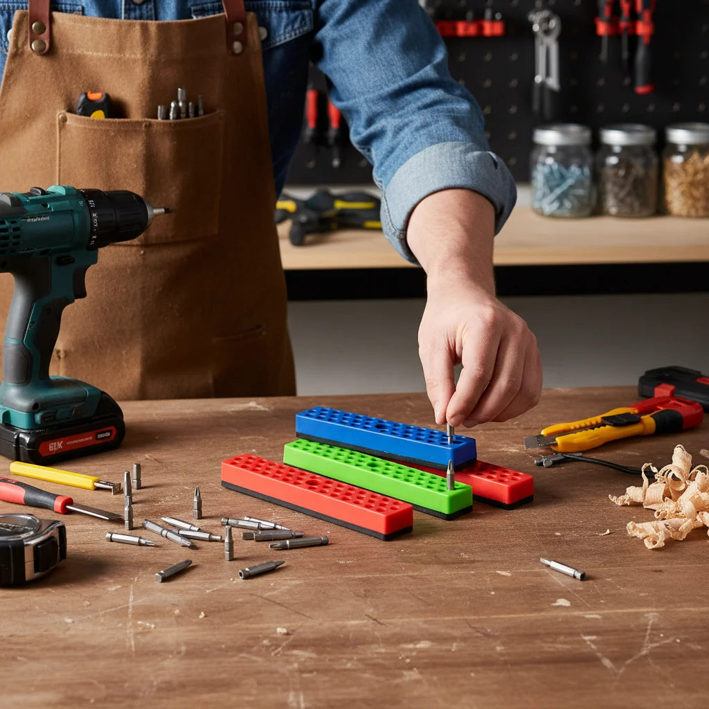 43-hole magnetic hex bit organizer for 1/4 inch bits