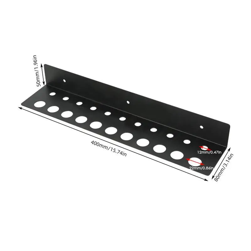Wall-mounted metal screwdriver and plier rack