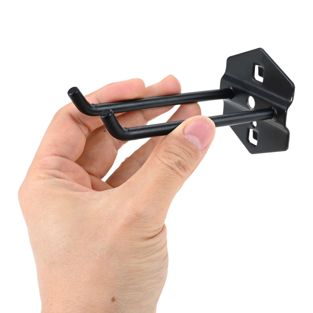Steel pegboard hook for 10x10mm square holes