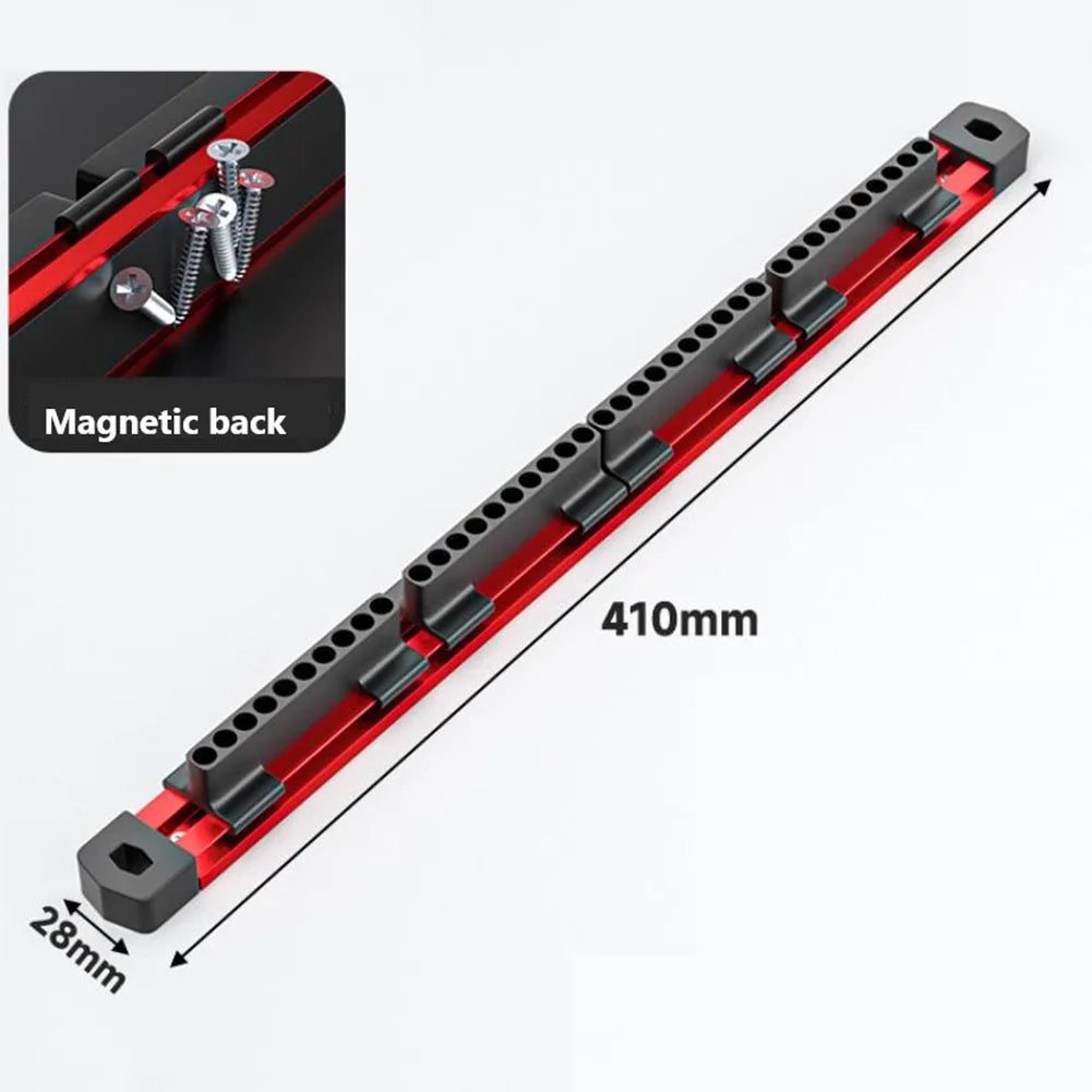 40-hole magnetic aluminum organizer for 1/4 inch hex bits