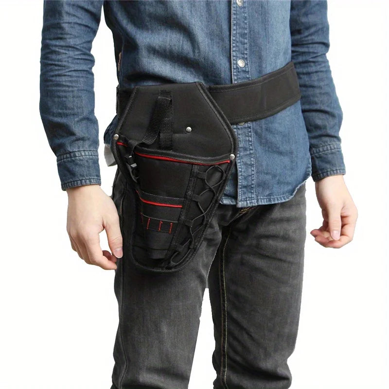 Multi-function drill holster and waist tool pouch