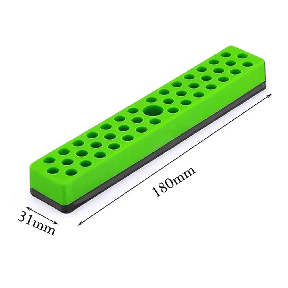 43-hole magnetic hex bit organizer for 1/4 inch bits