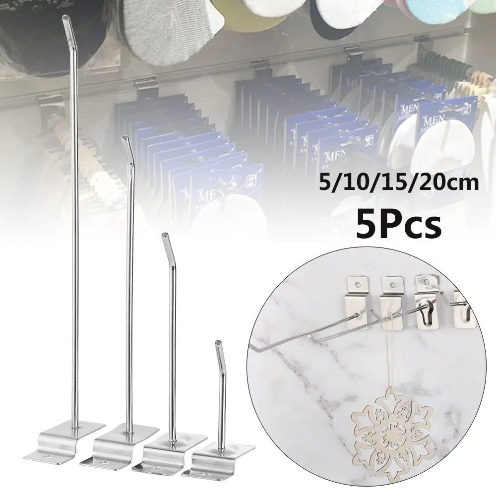 Single-prong pegboard display hooks 5-pack