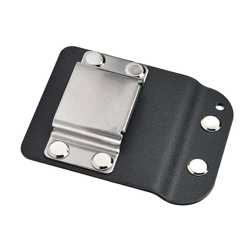 Stainless steel drill belt clip and tape measure holder