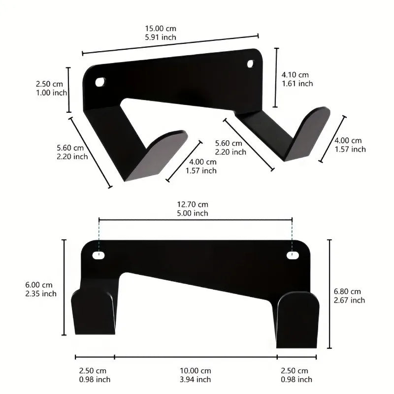 Heavy-duty metal wall tool rack with drill holder