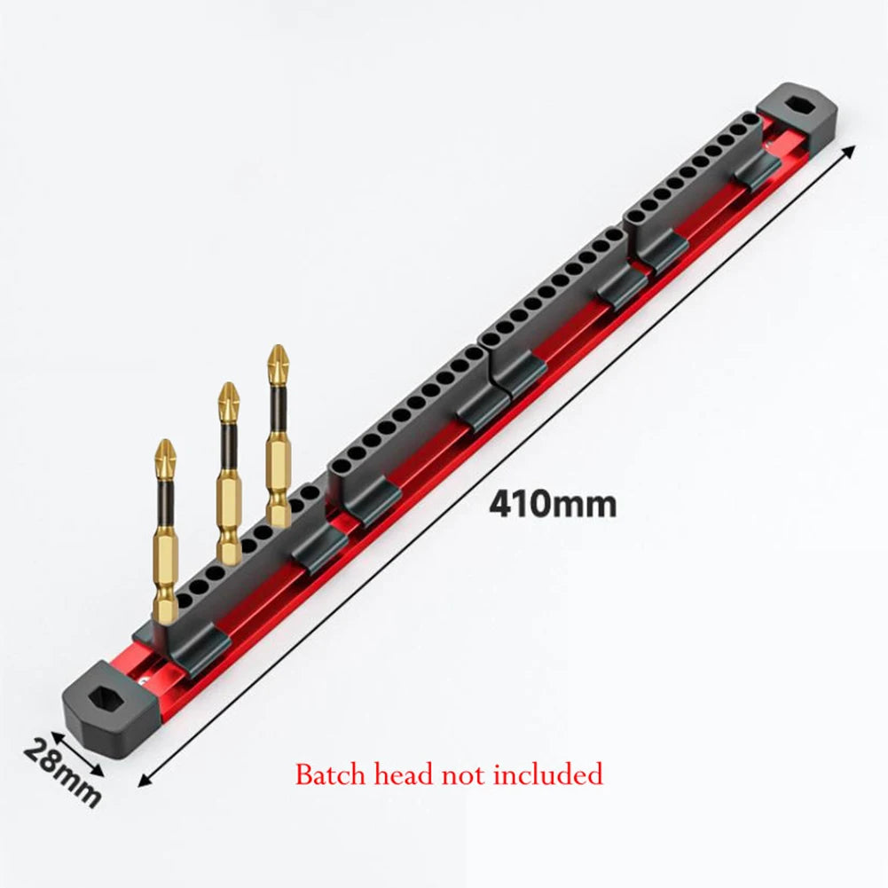 40-hole magnetic aluminum organizer for 1/4 inch hex bits