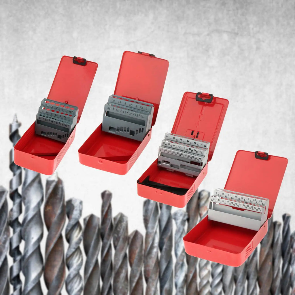 Metal drill bit index case organizer