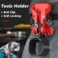 Quick-release drill holster with auto-lock belt clip