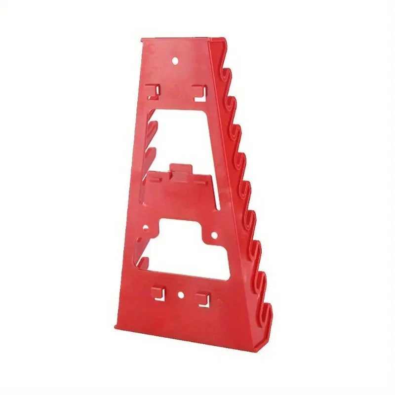 Red wrench organizer tray for wrenches and sockets