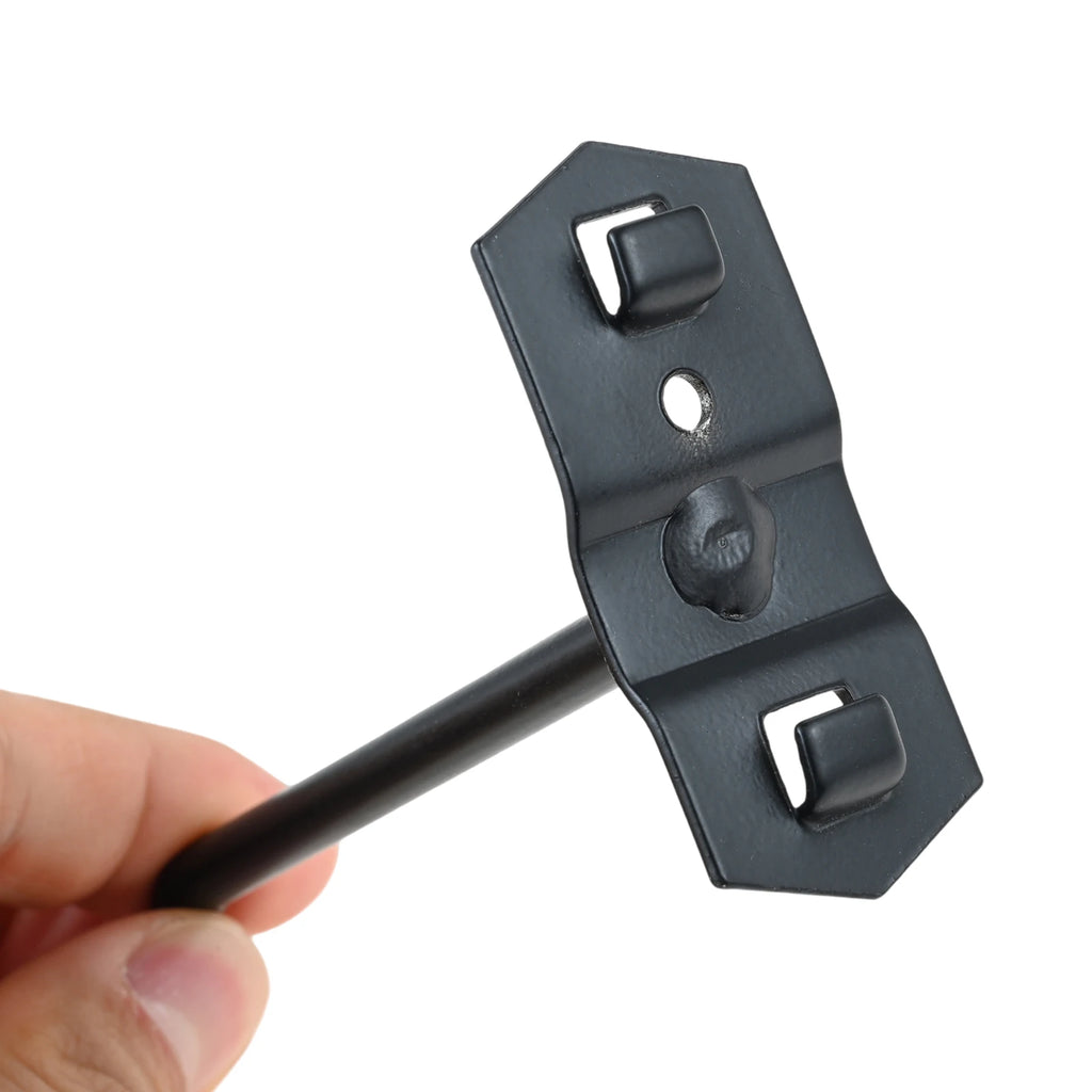 Black square-hole pegboard hooks 5-pack