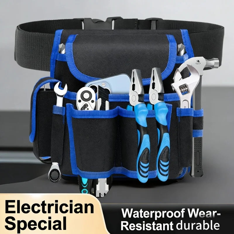Heavy-duty electrician waist tool bag