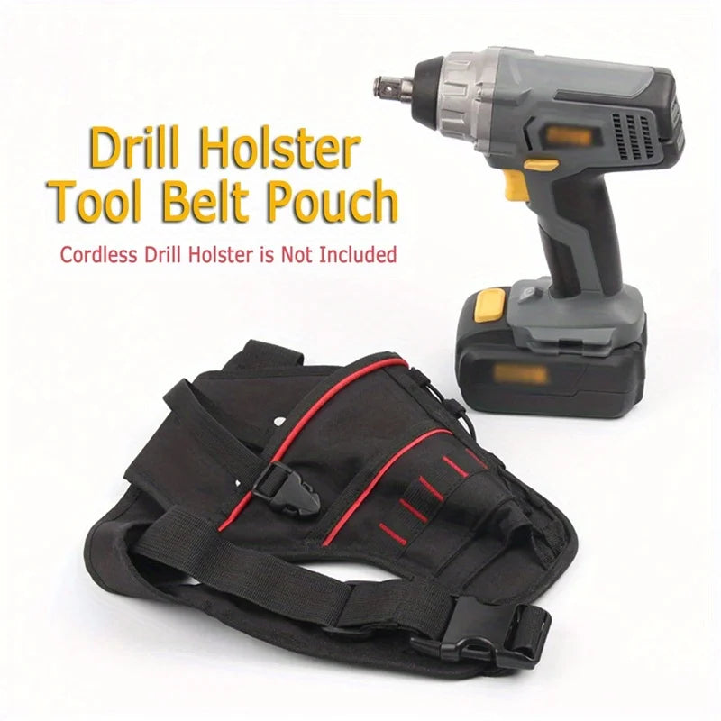Multi-function drill holster and waist tool pouch