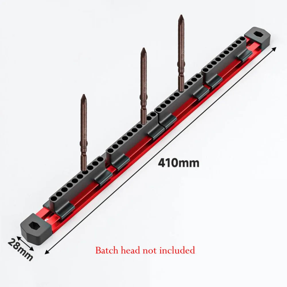40-hole magnetic aluminum organizer for 1/4 inch hex bits