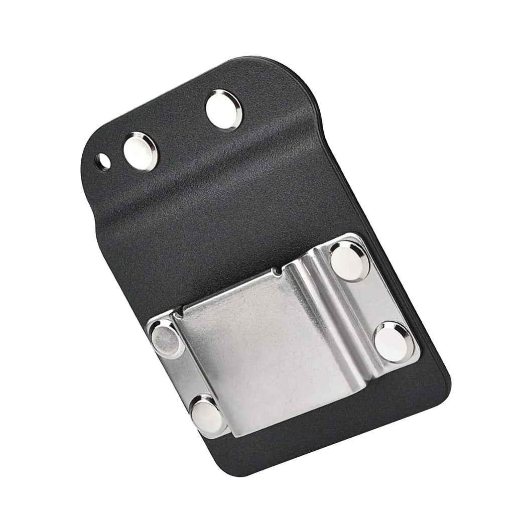 Stainless steel drill belt clip and tape measure holder