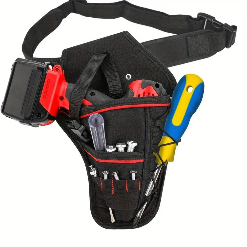 Multi-function drill holster and waist tool pouch