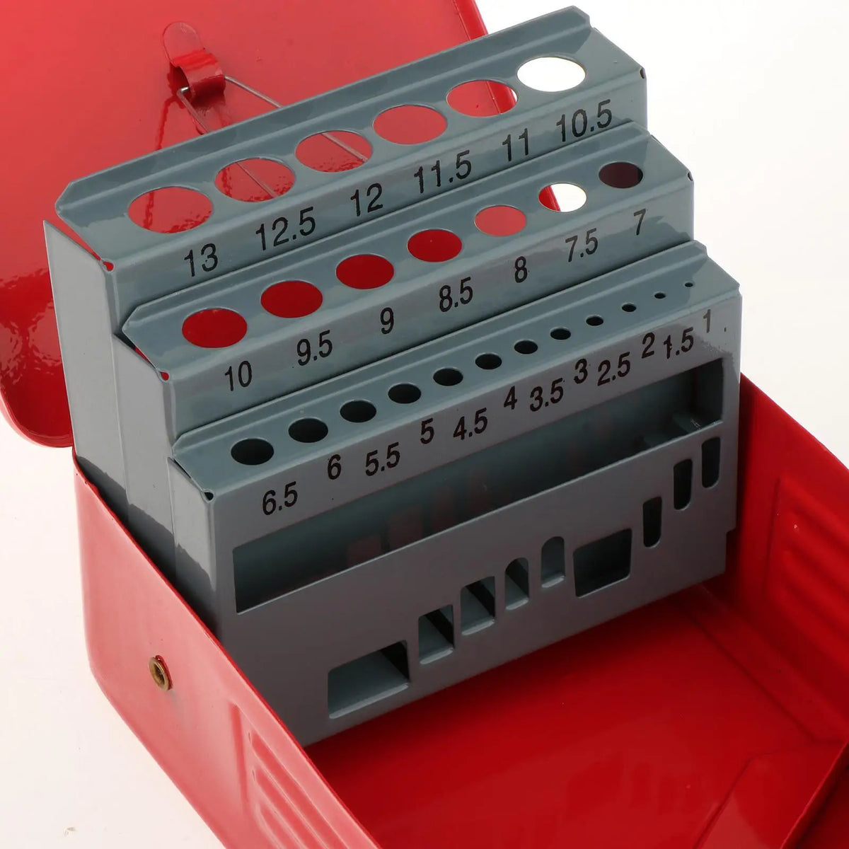 Metal drill bit index case organizer