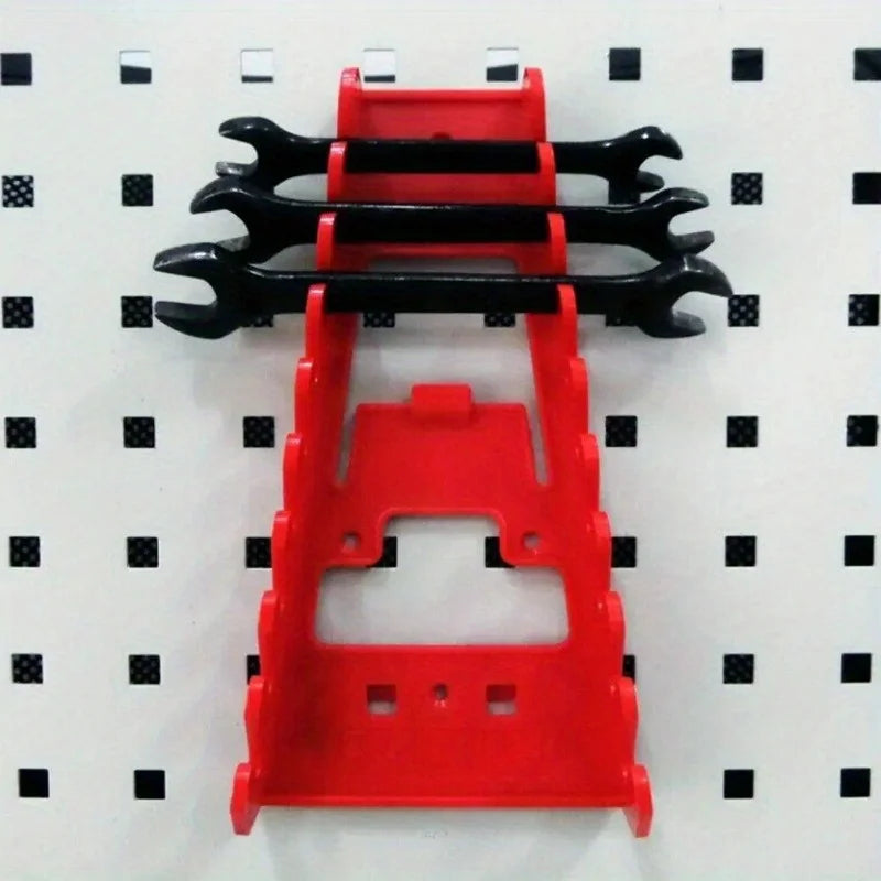 Red wrench organizer tray for wrenches and sockets